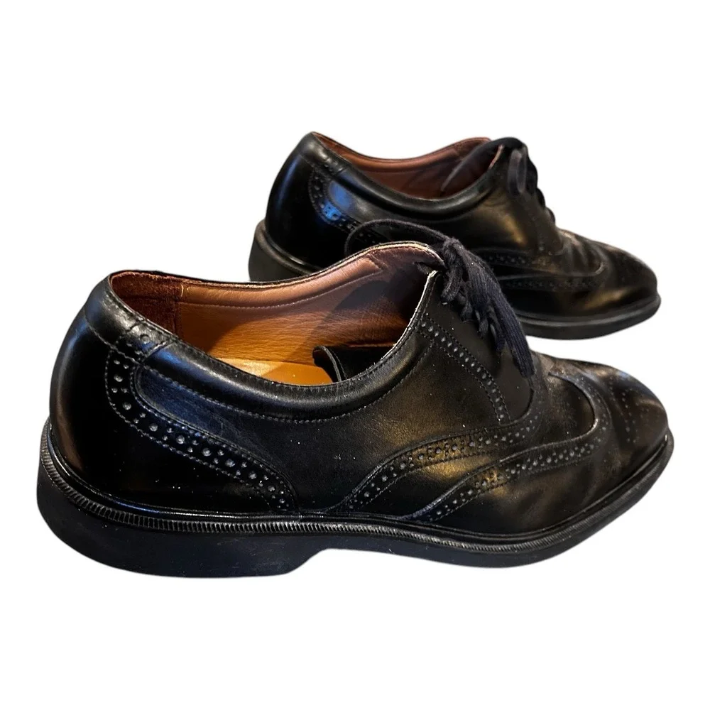 Rockport‎ DresSports Mens Shoes Size 9.5M Black Oxford Wingtip Lace up